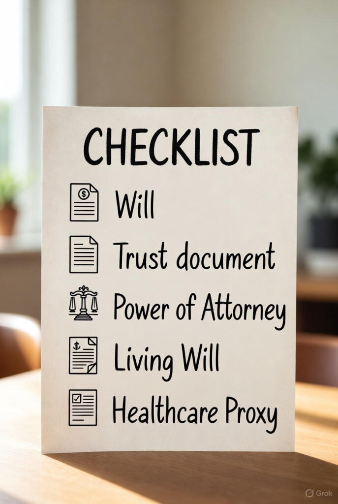 Estate planning documents checklist