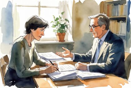 Adult child reviewing inherited IRA documents with financial advisor