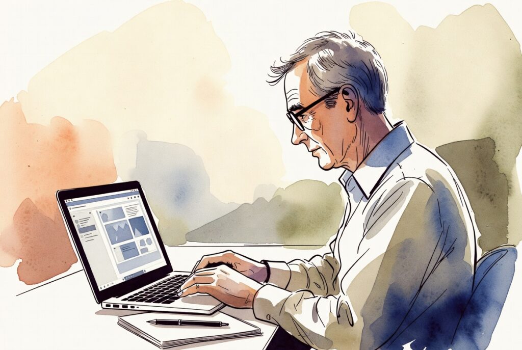 Person organizing digital accounts and passwords for estate planning purposes, 2026