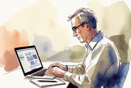 Person organizing digital accounts and passwords for estate planning purposes, 2026
